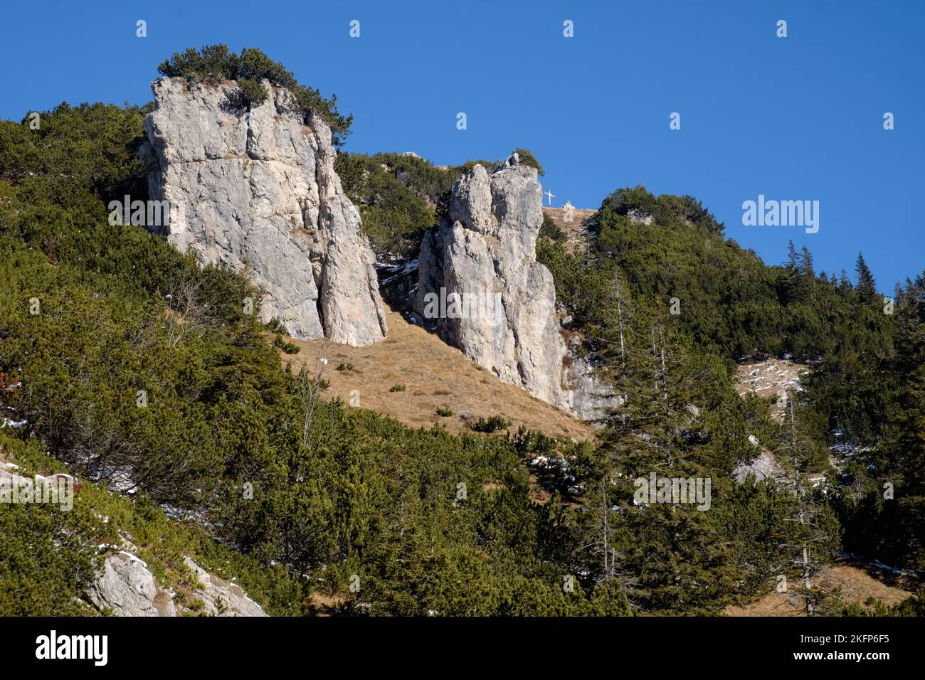 Markante Felsen der Ammergauer Alpen Stock Photo