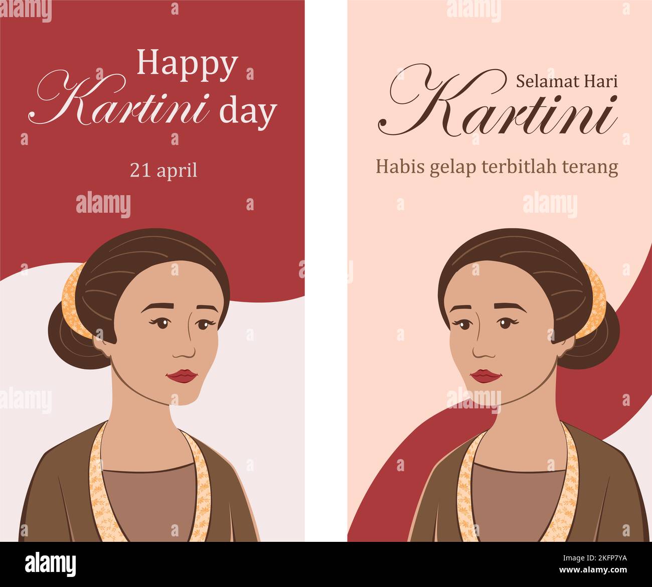 Selamat hari Kartini. Translation Happy Kartini day. Habis gelap