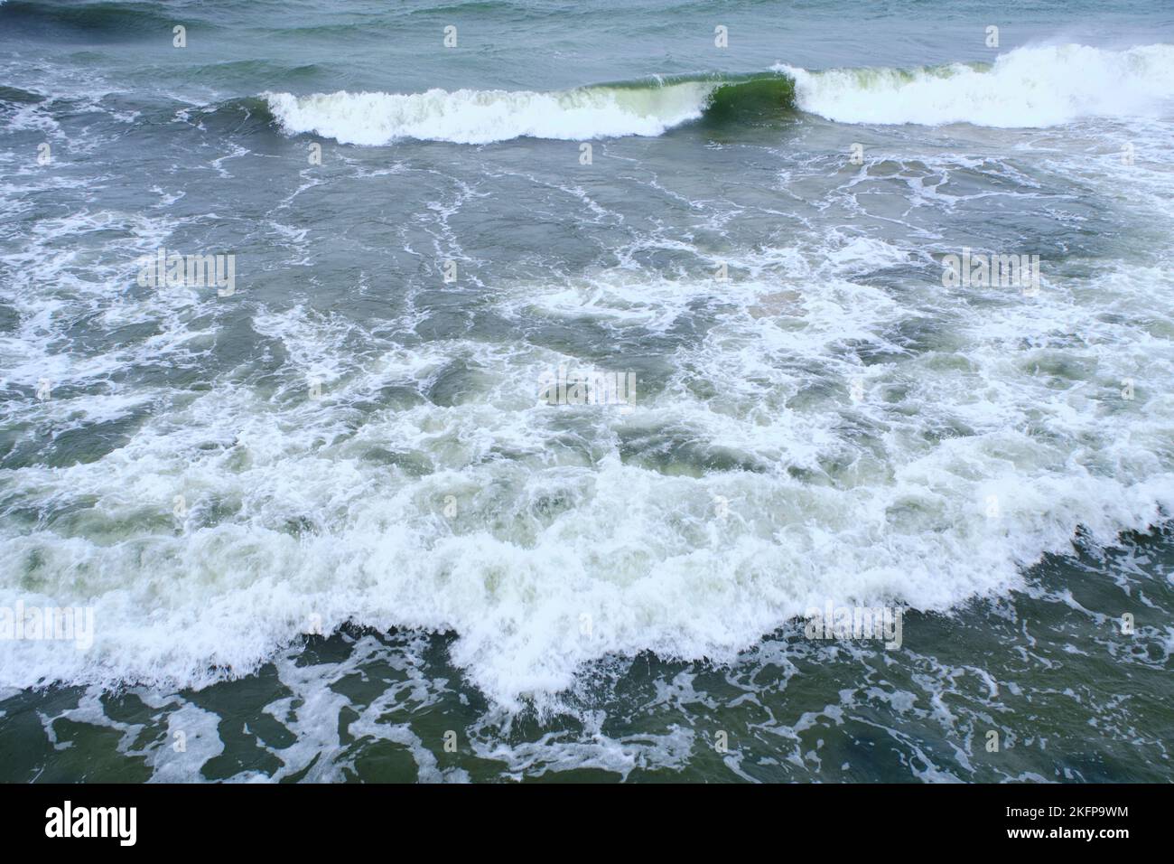 Rolling waves during storm in Baltic Sea Stock Photo