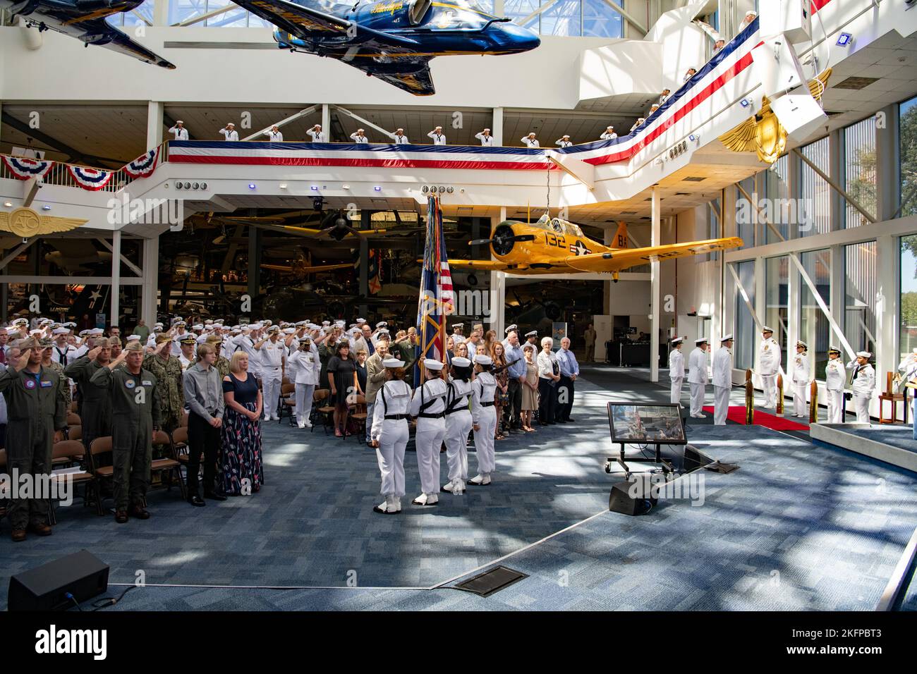 Navy Hospital Pensacola Color Guard parades the colors during a change ...
