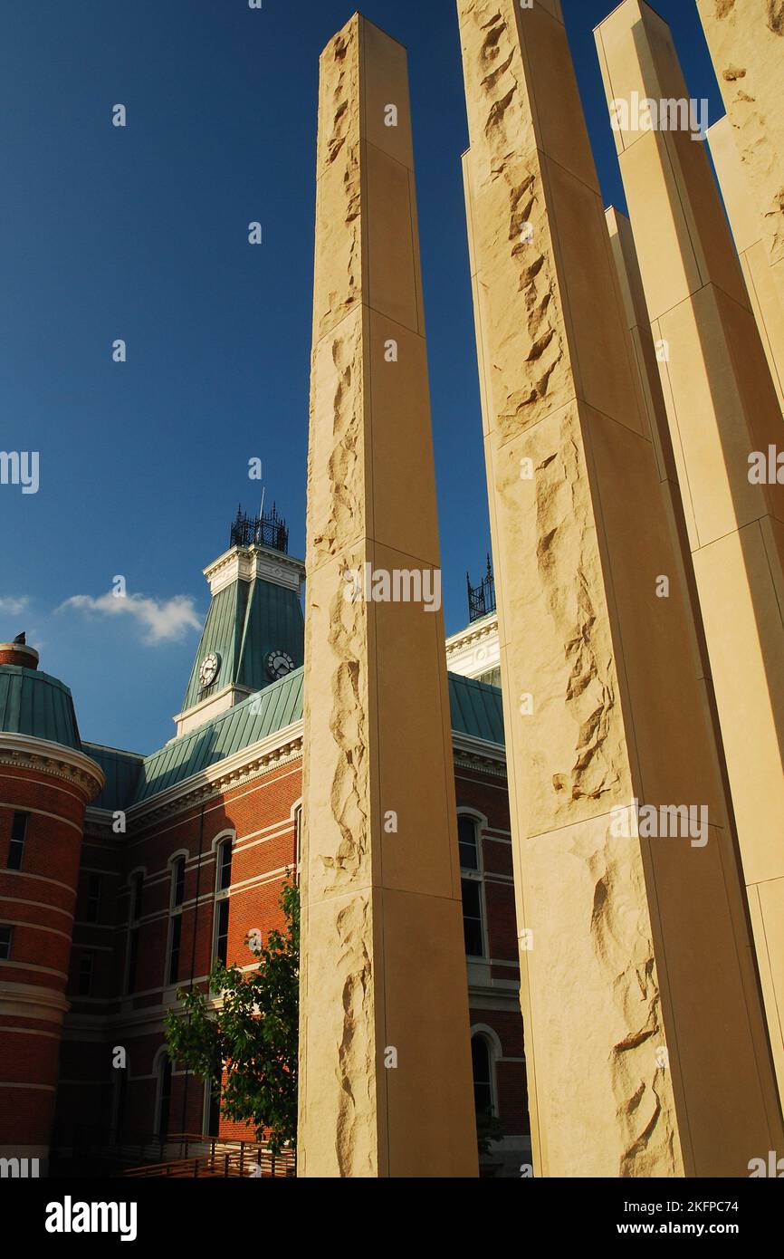 The Veterans Memorial, stands on the campus of the Bartholomew County