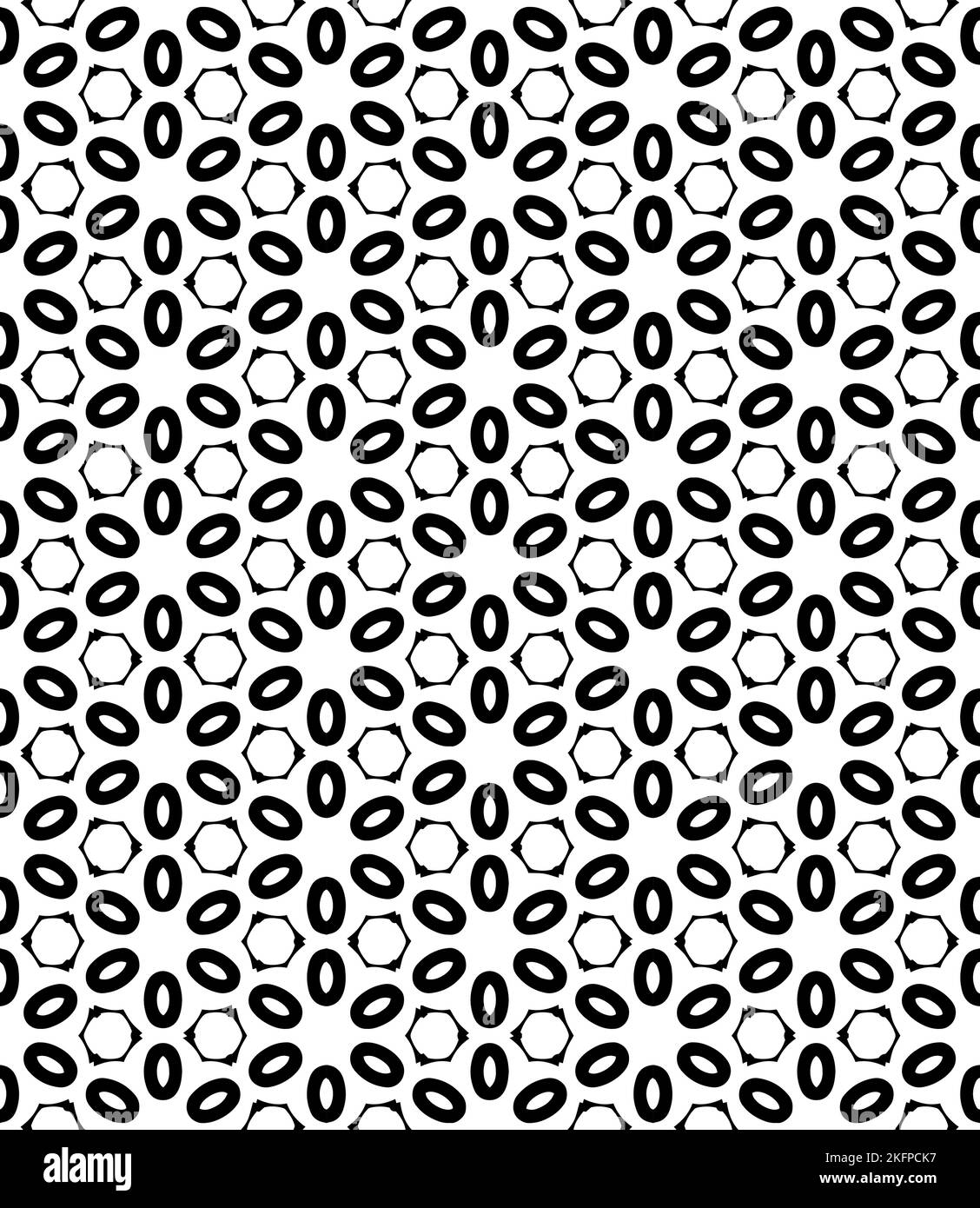 Black and white seamless abstract pattern. Background and backdrop. Grayscale ornamental design. Mosaic ornaments. Vector graphic illustration. EPS10. Stock Vector