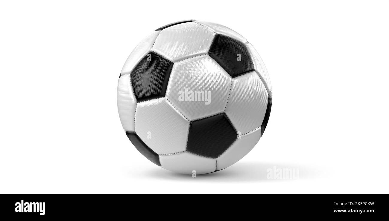 Soccer ball on white background - 3D illustration Stock Photo - Alamy