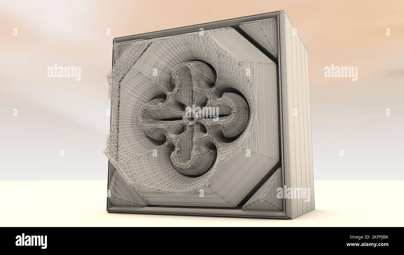 3D Illustration of an architectural structure. Architects, Modelers