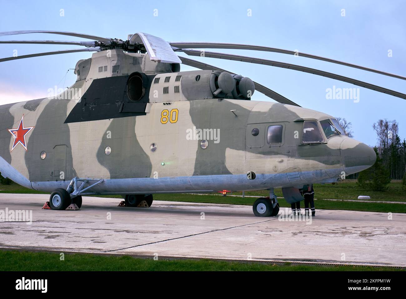 Russian military heavy transport helicopter Mil Mi-26 Stock Photo