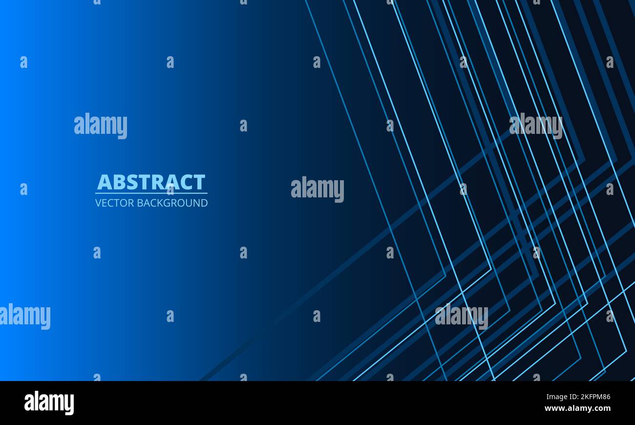 Dark blue modern geometric abstract background with blue lines, angles ...