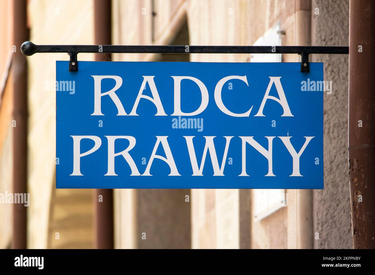 The brand Radca Prawny (Lawyer or Solicitor in Polish) in from of the office Stock Photo