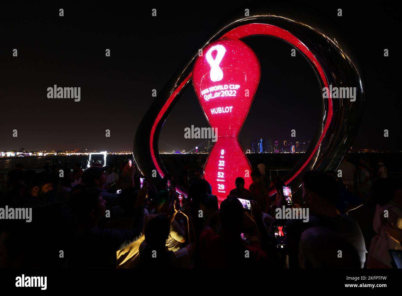 Doha, Qatar. 19th Nov, 2022. FIFA 2022 Worldcup Countdown Clock