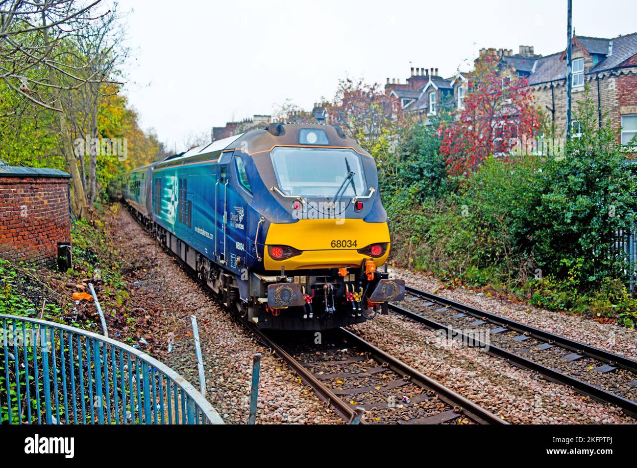 Class 68034 at Rear of Transpennine Train bound for York from