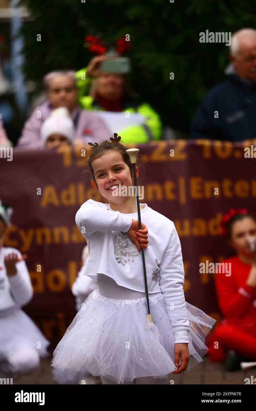 Carmarthen town Christmas light switch on Stock Photo Alamy