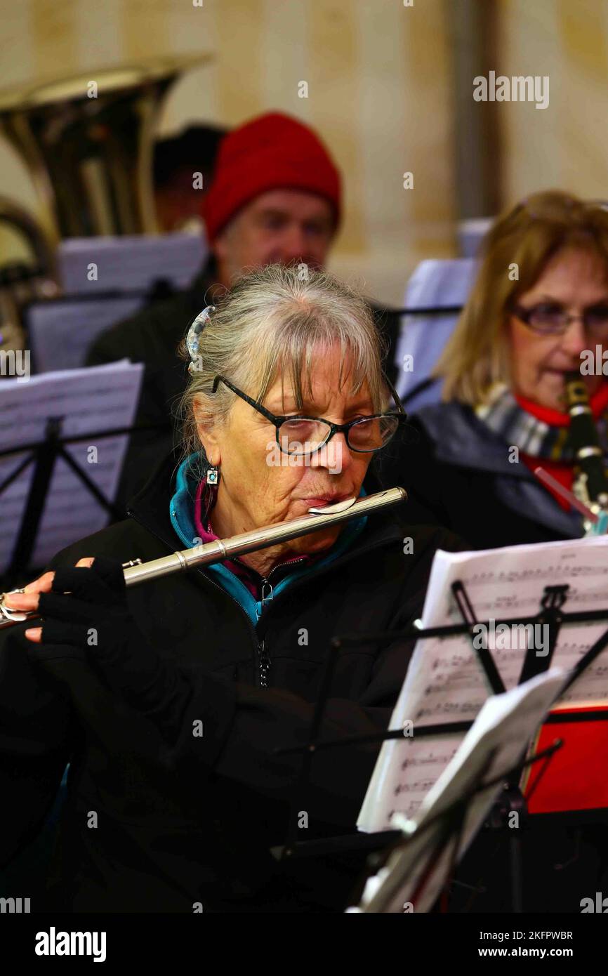 Carmarthen town Christmas light switch on Stock Photo Alamy