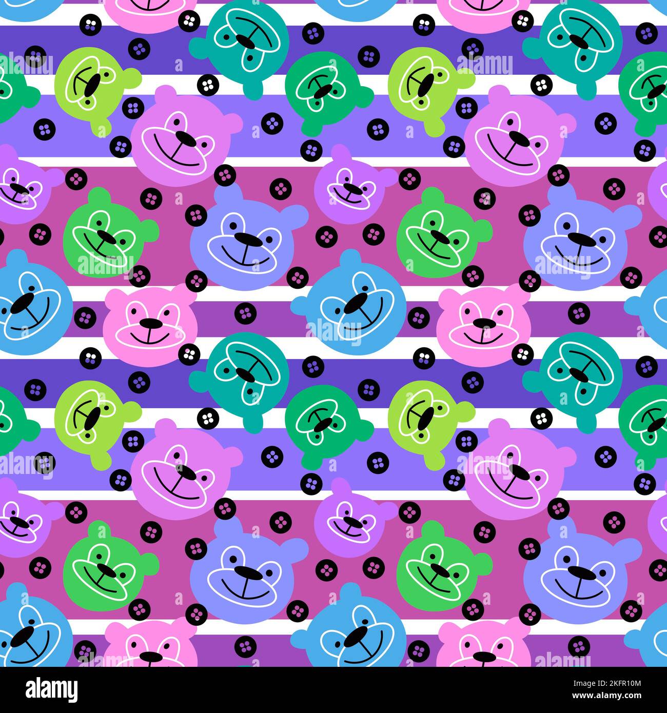 Cartoon toys animals seamless fluffy bears pattern for wrapping paper ...