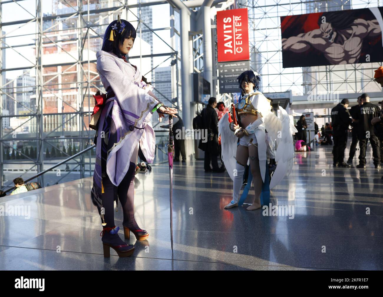 New York, United States. 19th Nov, 2022. Cosplayers in costume attend ...