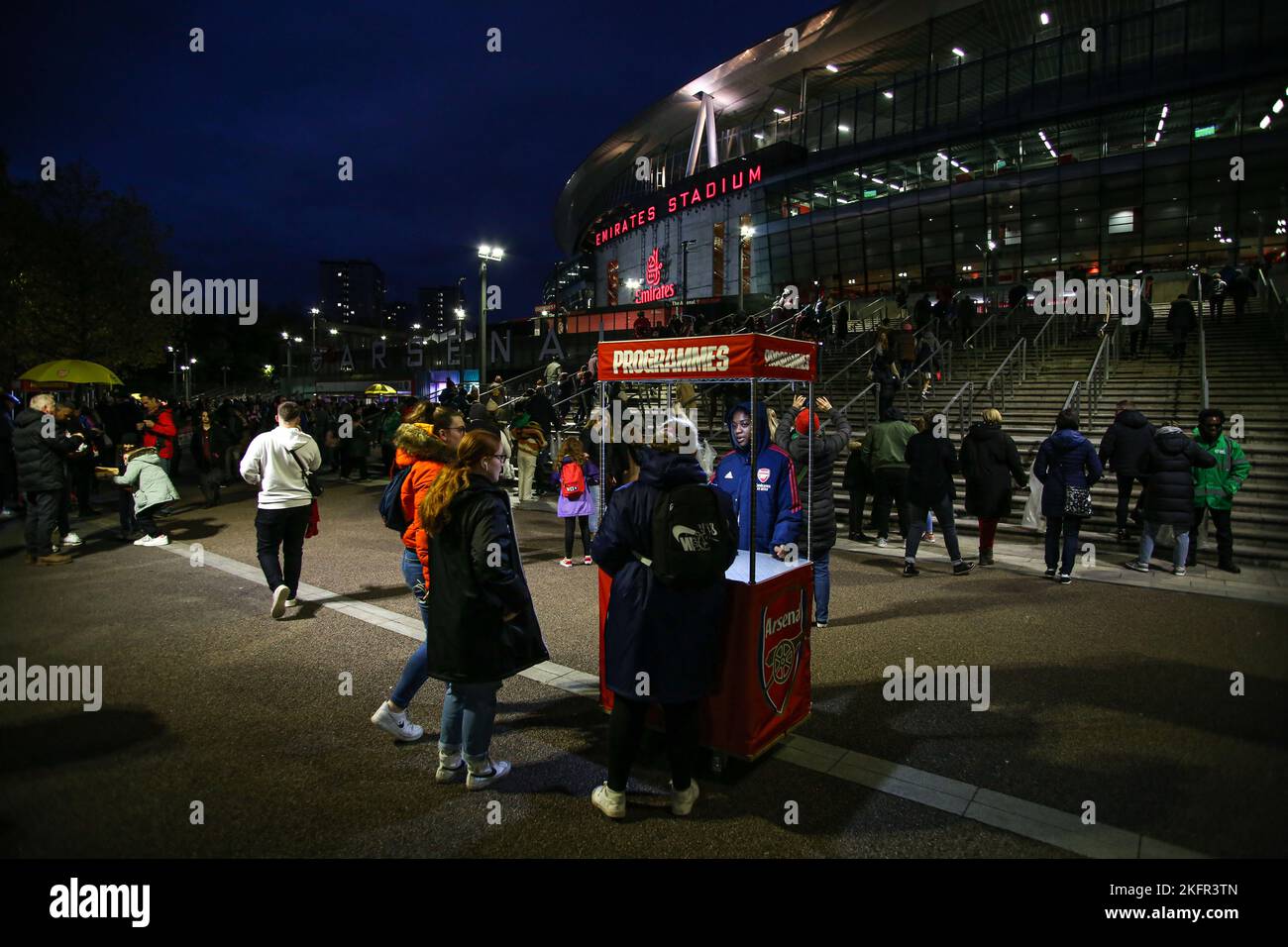 London, England, 19th November 2022. General view outside the ground before the The FA Women's Super League match at the Emirates Stadium, London. Picture credit should read: Kieran Cleeves / Sportimage Stock Photo