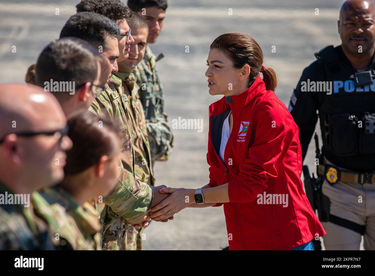 First Lady of Florida, Casey DeSantis, shakes the hands of Florida ...