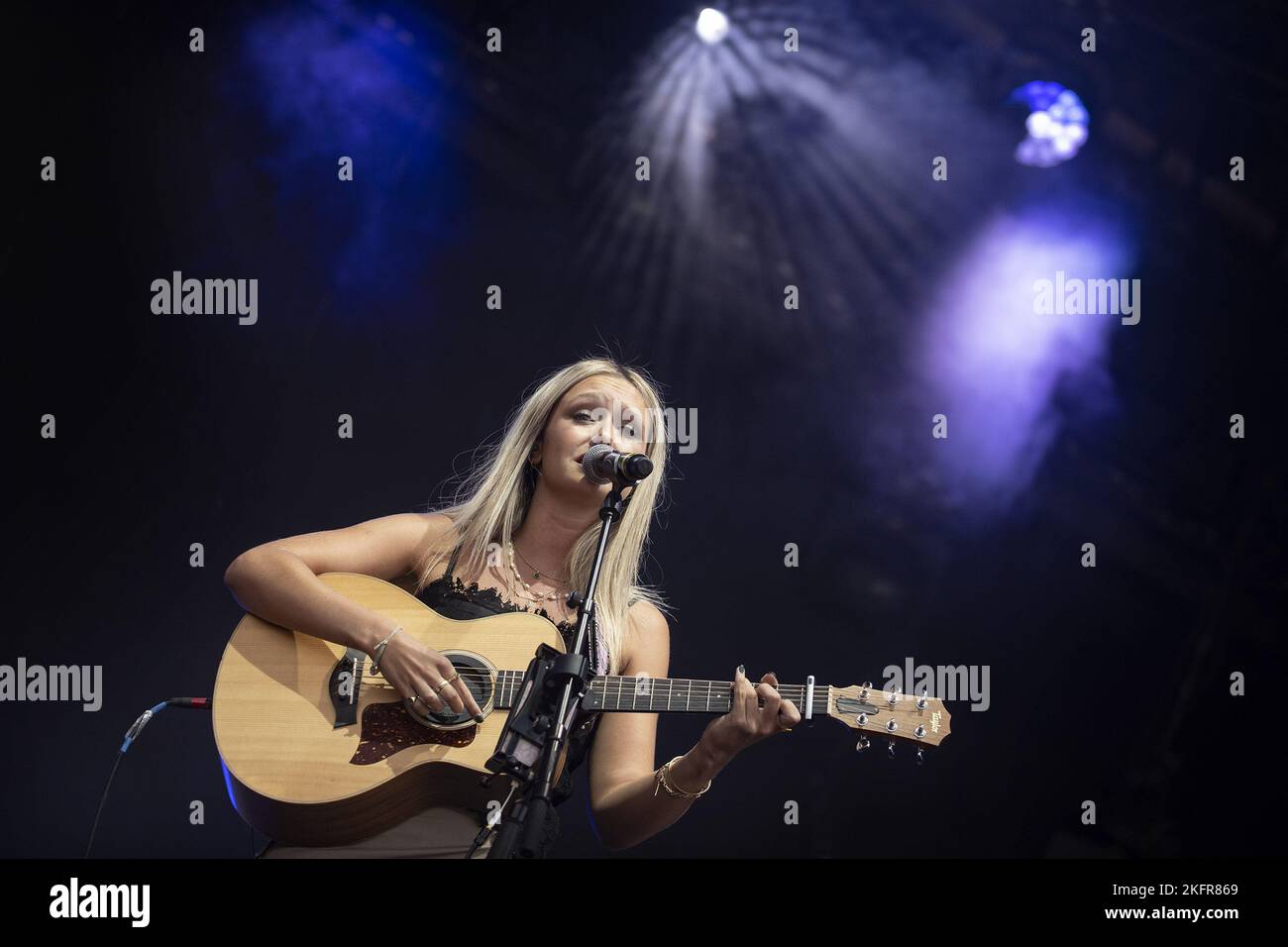 HATFIELD, ENGLAND Katie Kittermaster performs on stage supporting