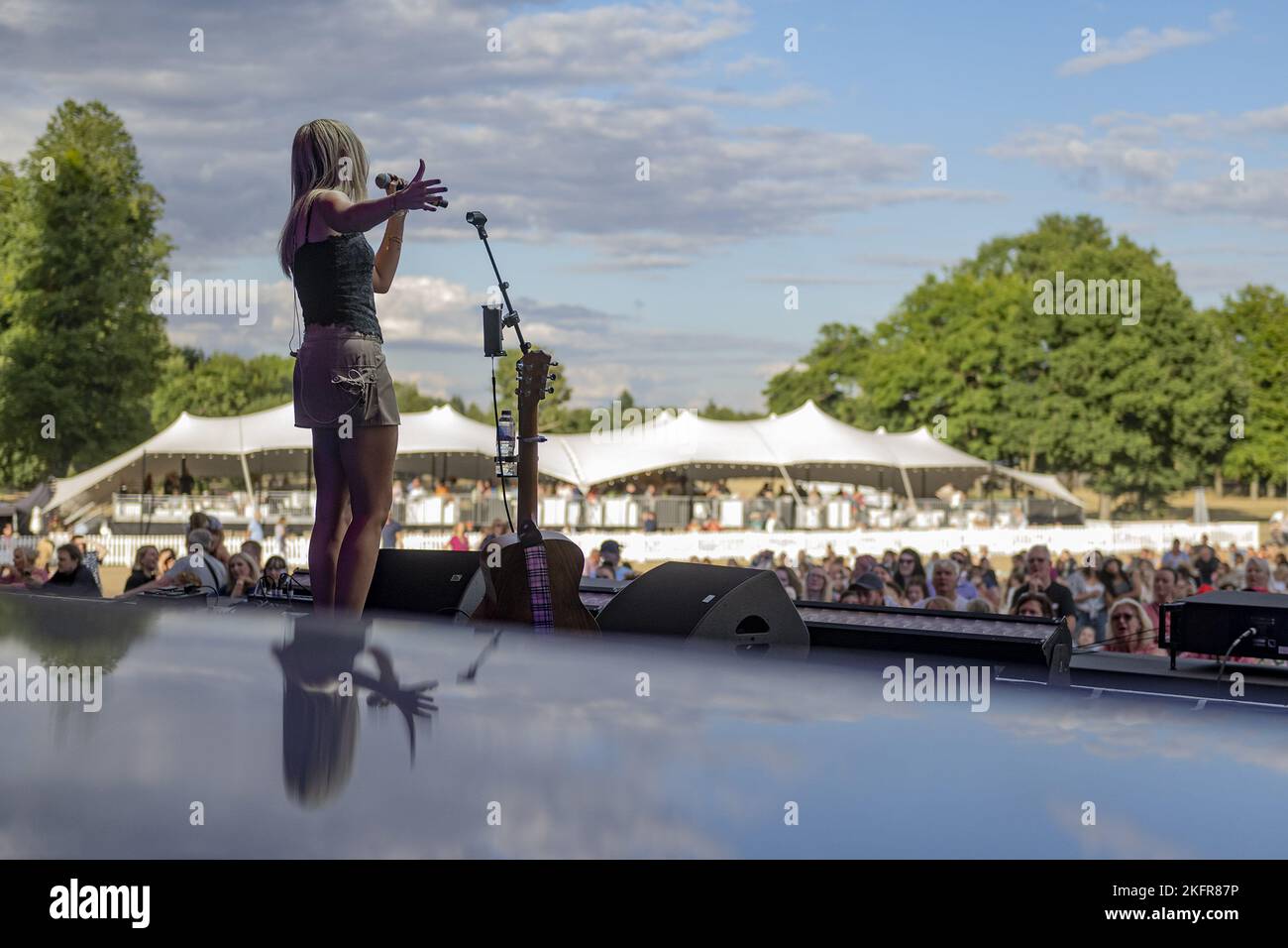 HATFIELD, ENGLAND Katie Kittermaster performs on stage supporting