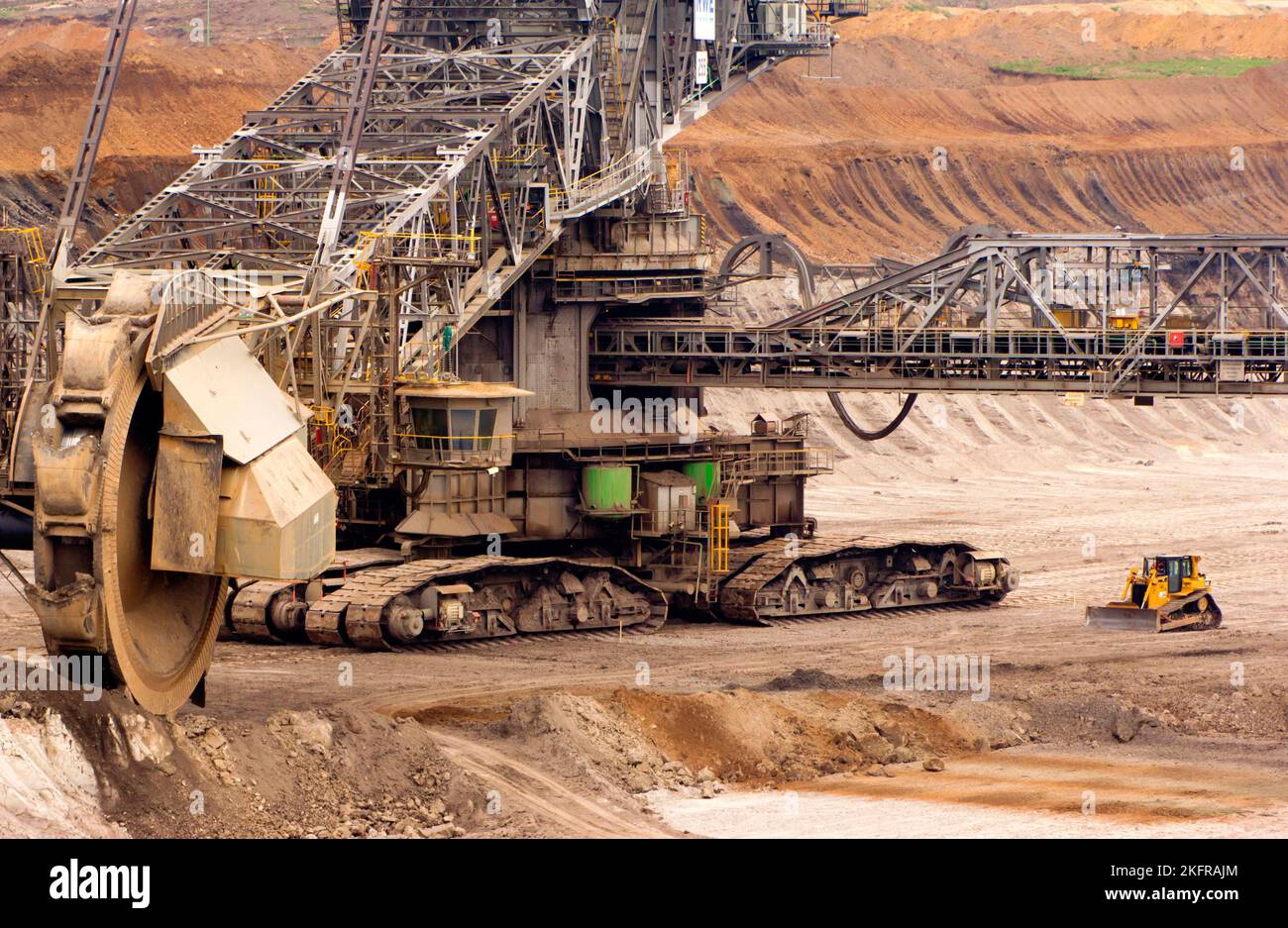 Bucket wheel excavator in a lignite or browncoal quarry, Germany Stock