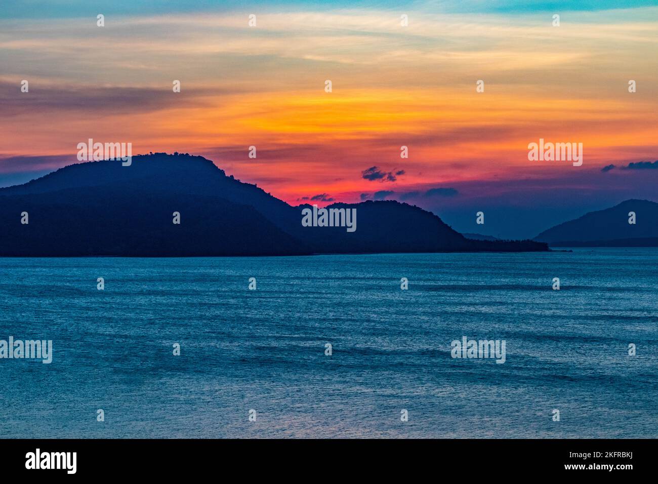 Sunset sky, Cape Panwa, Phuket, Thailand Stock Photo