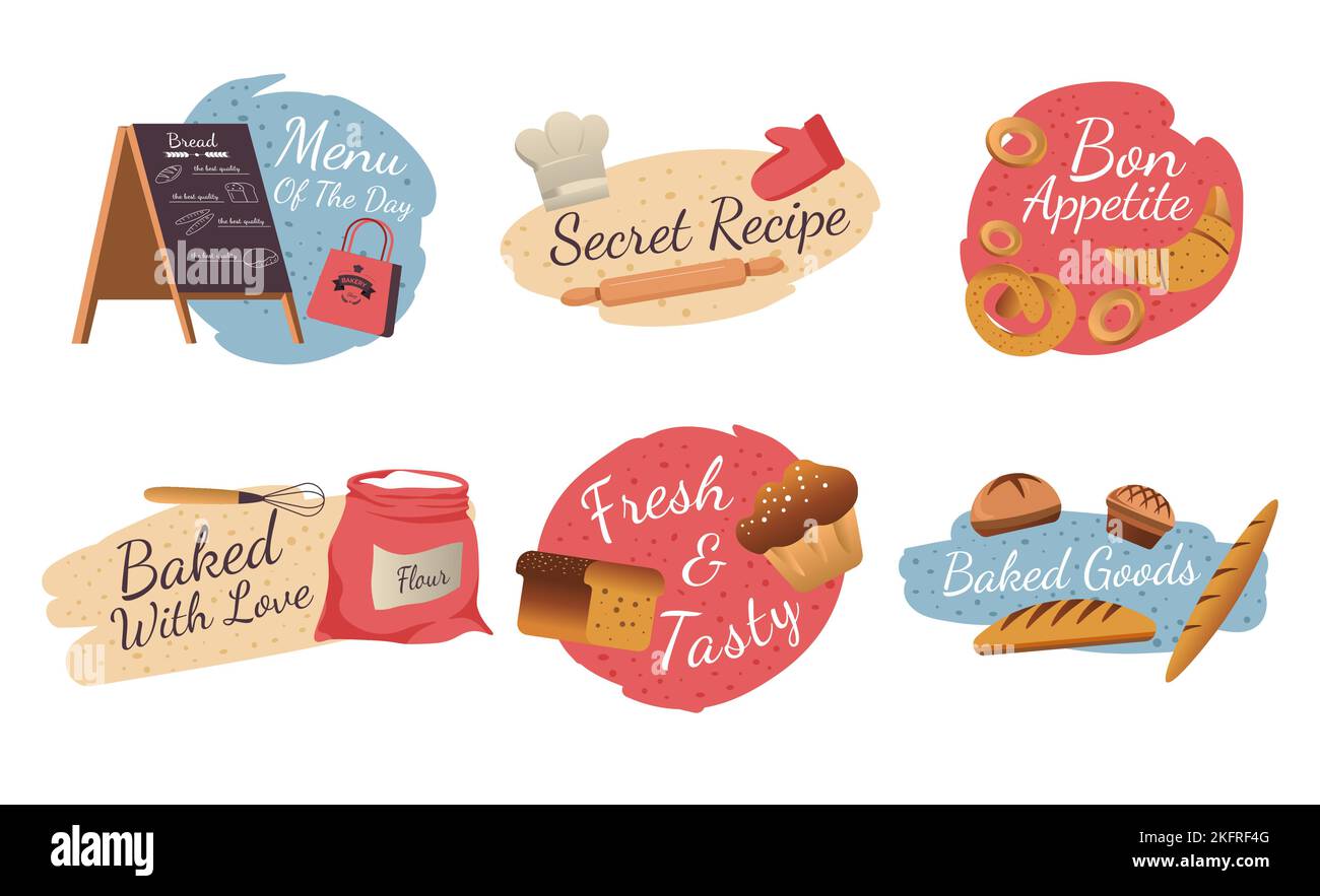 Set bakery element collection Stock Vector Images - Alamy