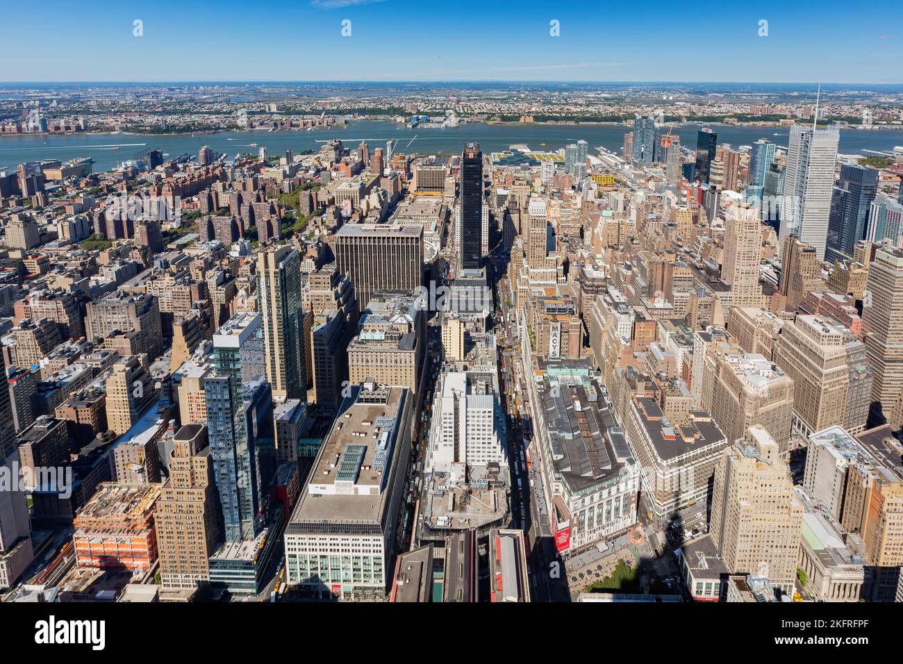 Aerial view of New York City cityscape at New York Stock Photo - Alamy