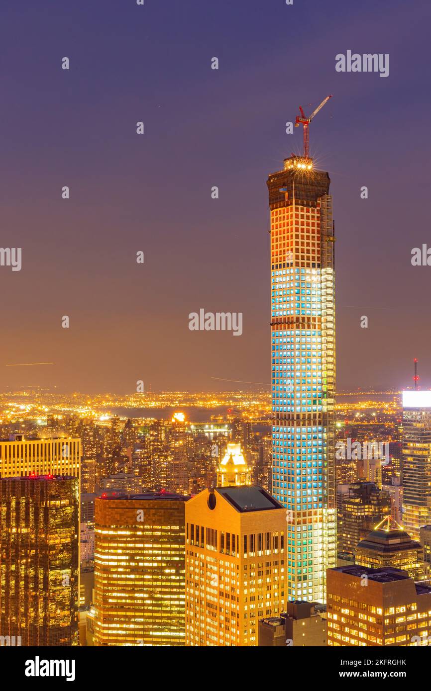 Aerial photography new york city night hi-res stock photography and ...