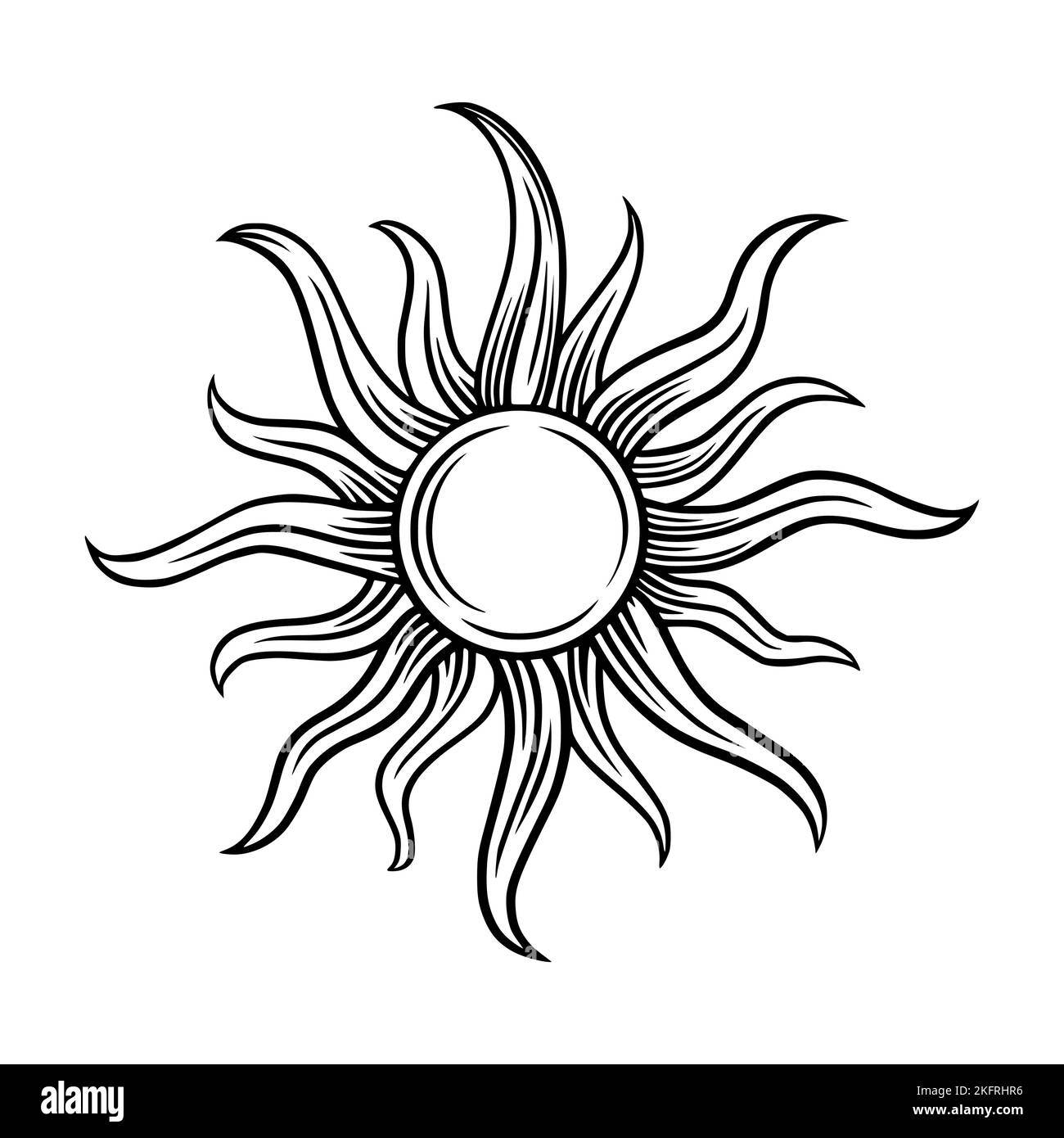 Tarot sun. Gothic tarot star for retro and antique designs. Vector ...