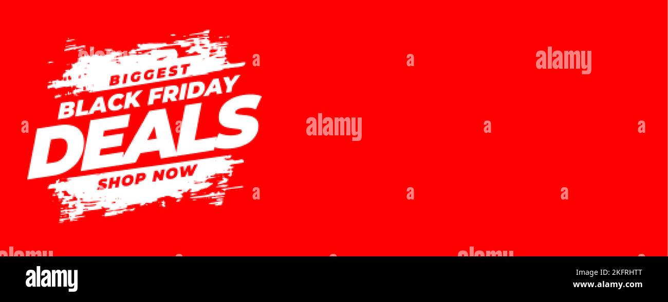 black friday biggest deal banner with brush stroke vector Stock Vector
