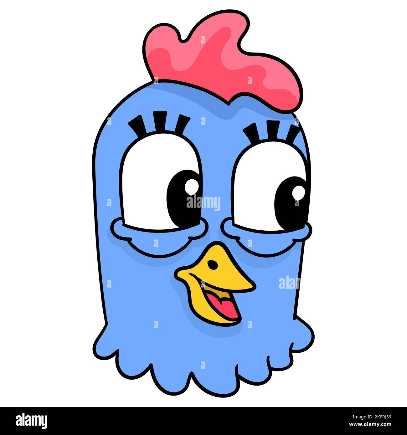 A vector design of a chicken head against white background Stock Vector