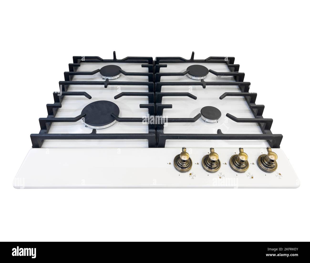 White glass gas hob isolated on white background Stock Photo Alamy