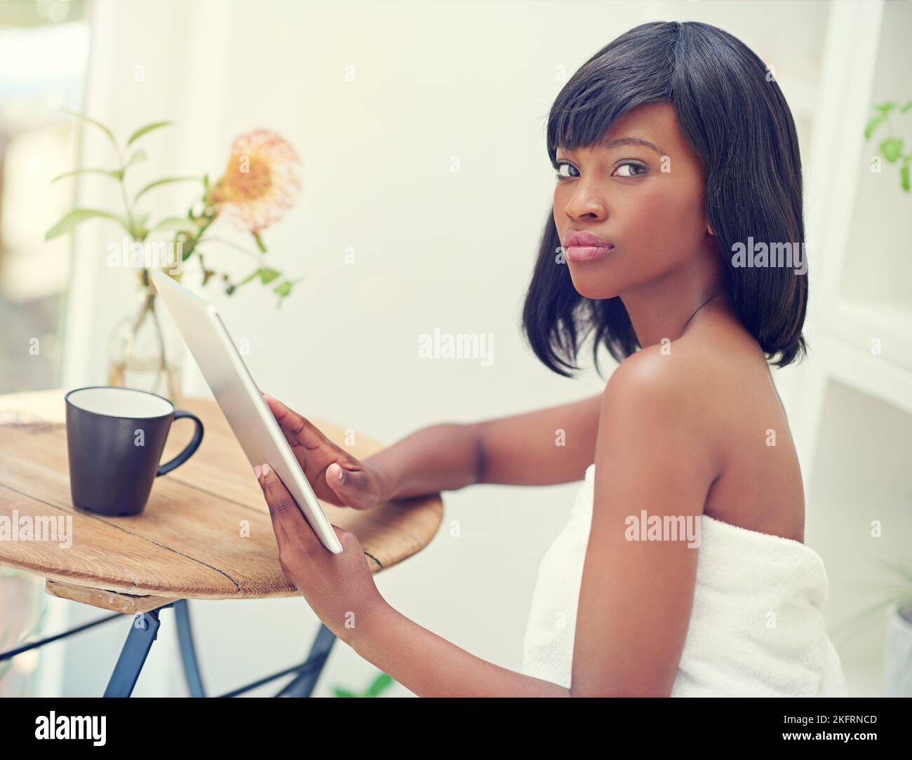 Lets see whats happening in the world today. an attractive young woman