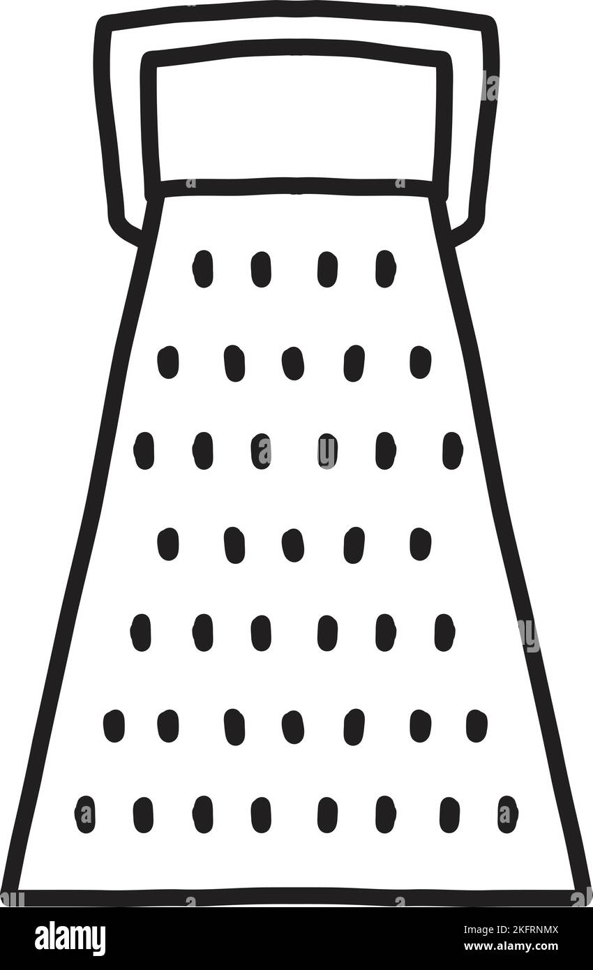 Hand Drawn cheese grater illustration isolated on background Stock