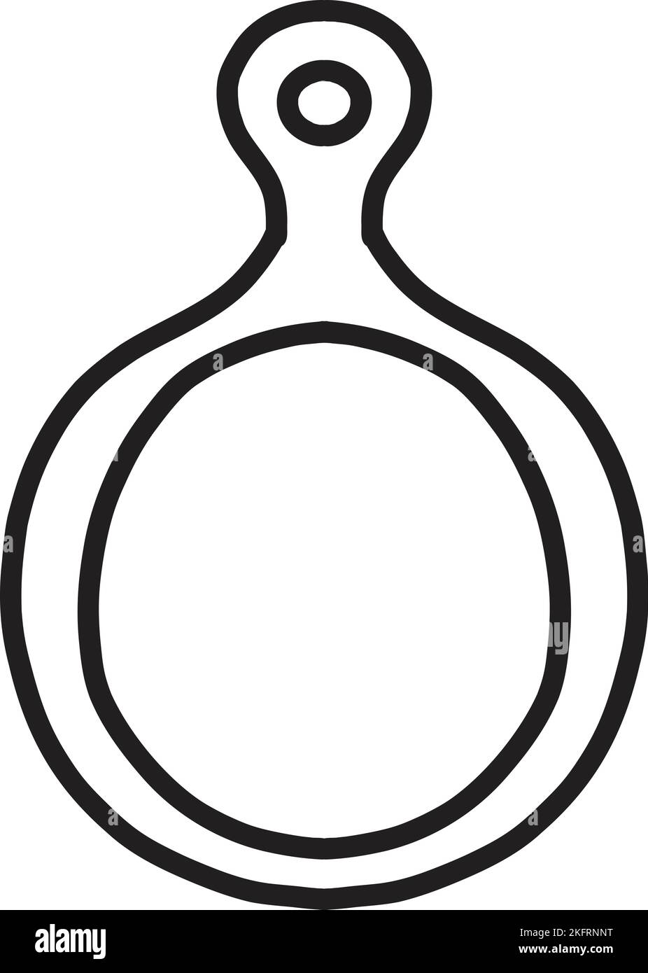 Hand Drawn wooden cutting board illustration isolated on background