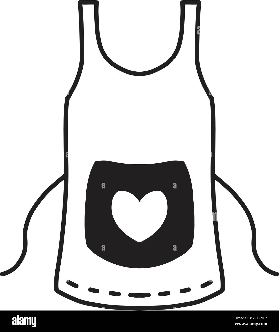 Hand Drawn maid apron illustration isolated on background Stock Vector