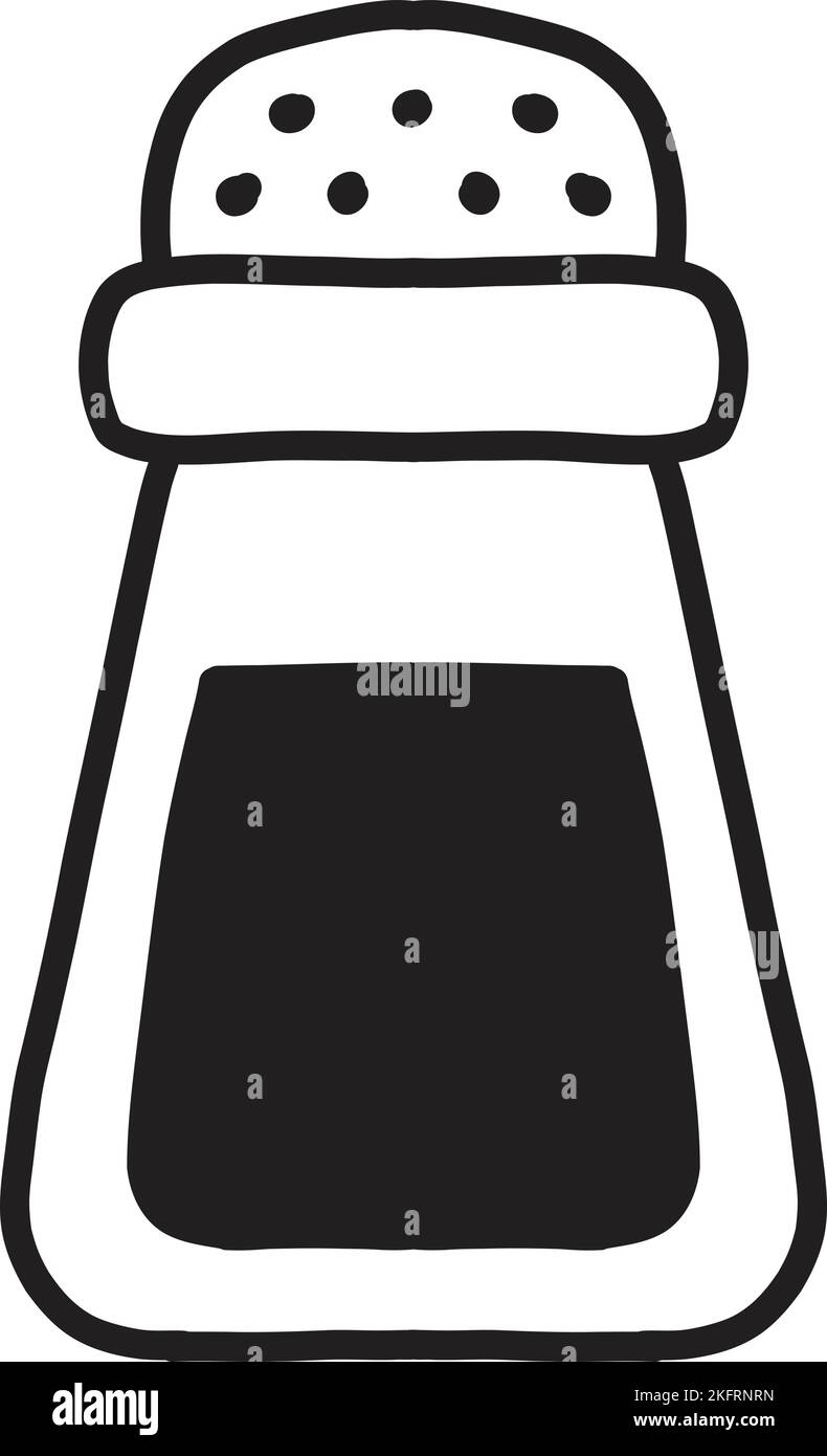 Hand Drawn pepper shaker illustration isolated on background Stock