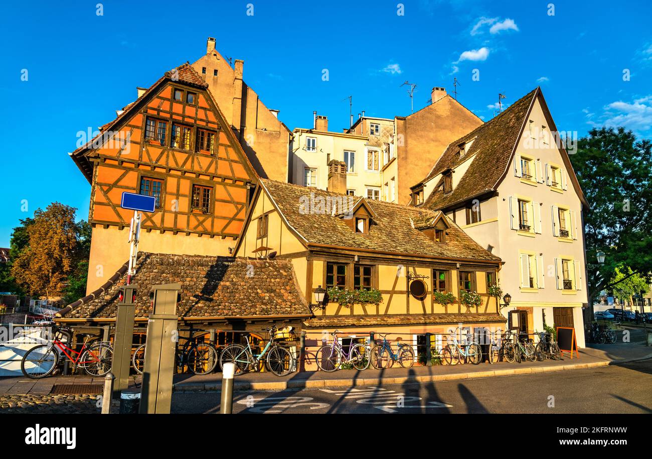 Traditional half-timbered houses in the historic la Petite France quarter in Strasbourg, UNESCO World Heritage in Alsace, France Stock Photo
