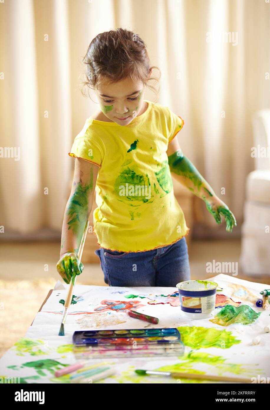 If its not messy, its not fun. an adorable little girl making a mess ...