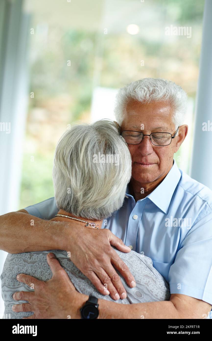 Ill always be here for you. a senior man consoling his wife. Stock Photo