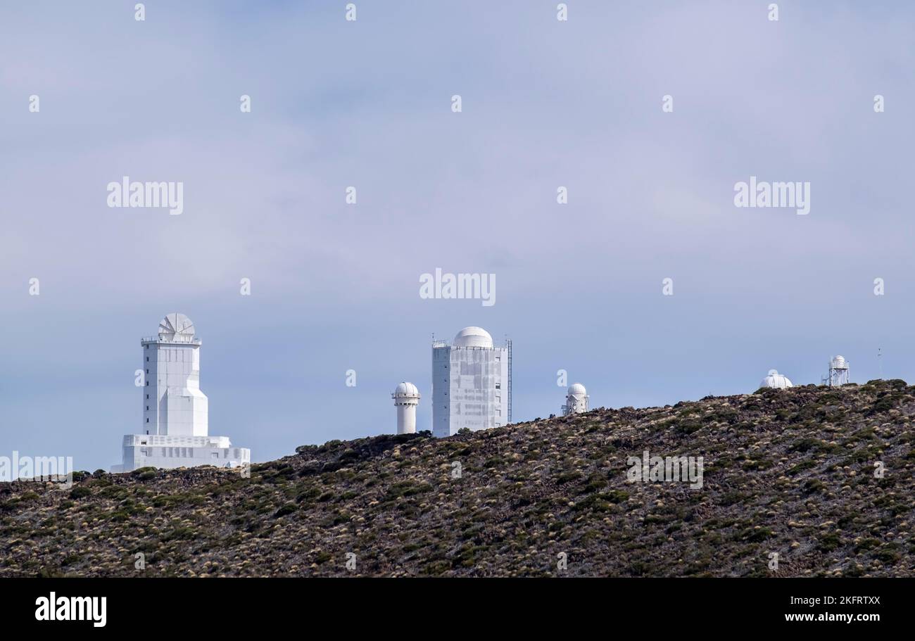 Observatorio del Teide, Teide Observatory, observatory on Mount Izana at an altitude of 2400 metres, Tenerife, Canary Islands, Spain, Europe Stock Photo