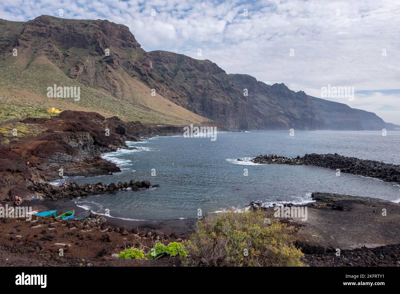 View of the cliffs of Los Gigantes, Punta de Teno, Buenovista, Tenerife, Canary Island, Spain, Europe Stock Photo