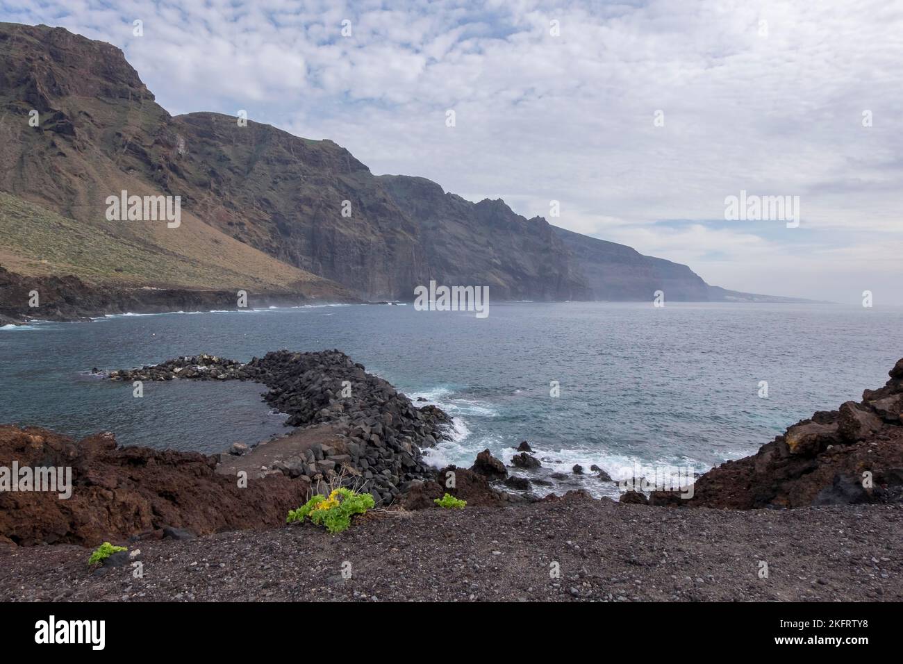View of the cliffs of Los Gigantes, Punta de Teno, Buenovista, Tenerife, Canary Island, Spain, Europe Stock Photo