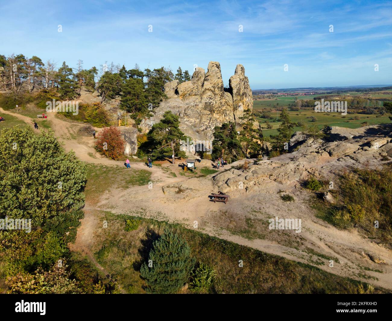 Drone image, sandstone formation Hamburger Wappen, Teufelsmauer nature