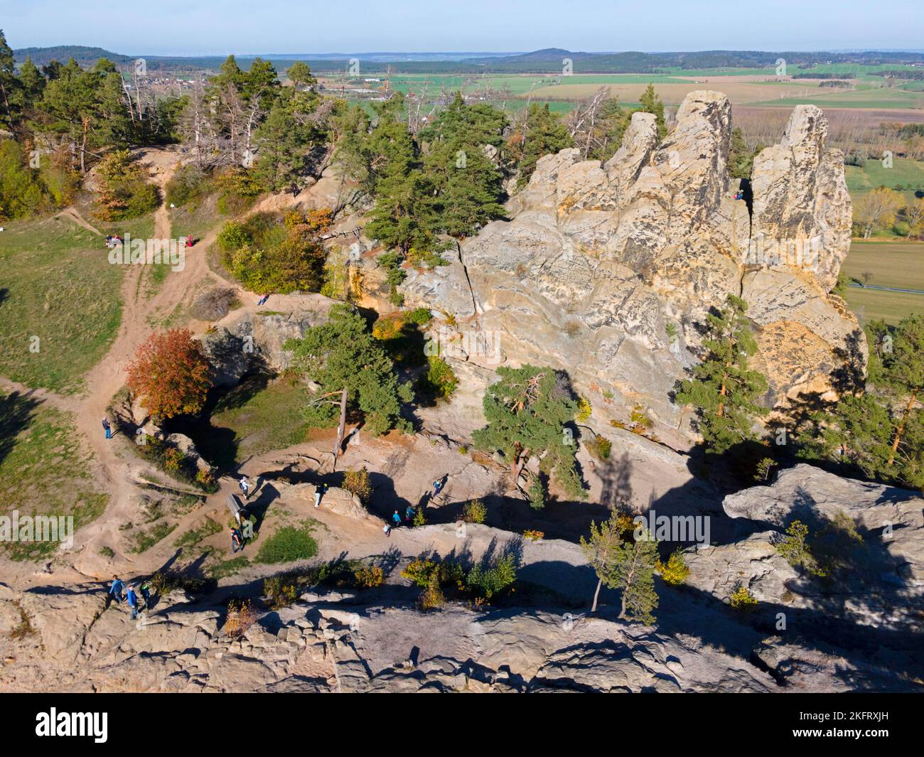 Drone image, sandstone formation Hamburger Wappen, Teufelsmauer nature