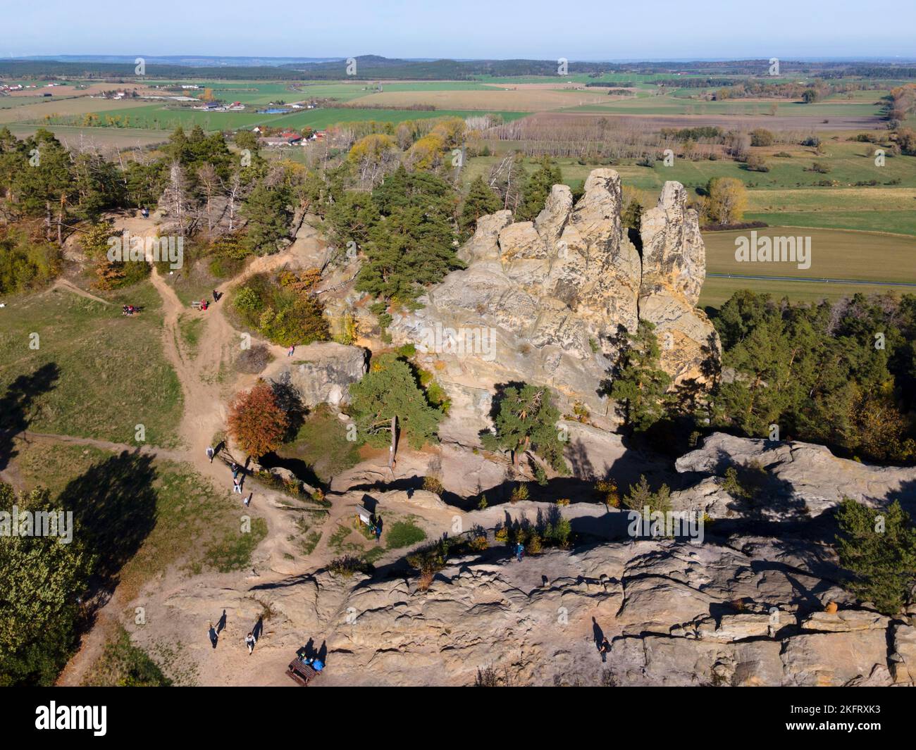 Drone image, sandstone formation Hamburger Wappen, Teufelsmauer nature
