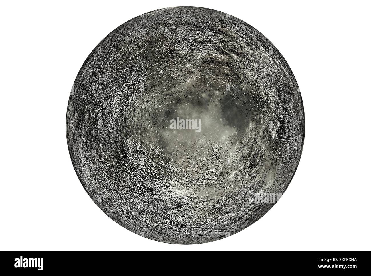 Digitally rendered image of planet moon isolated on white background ...