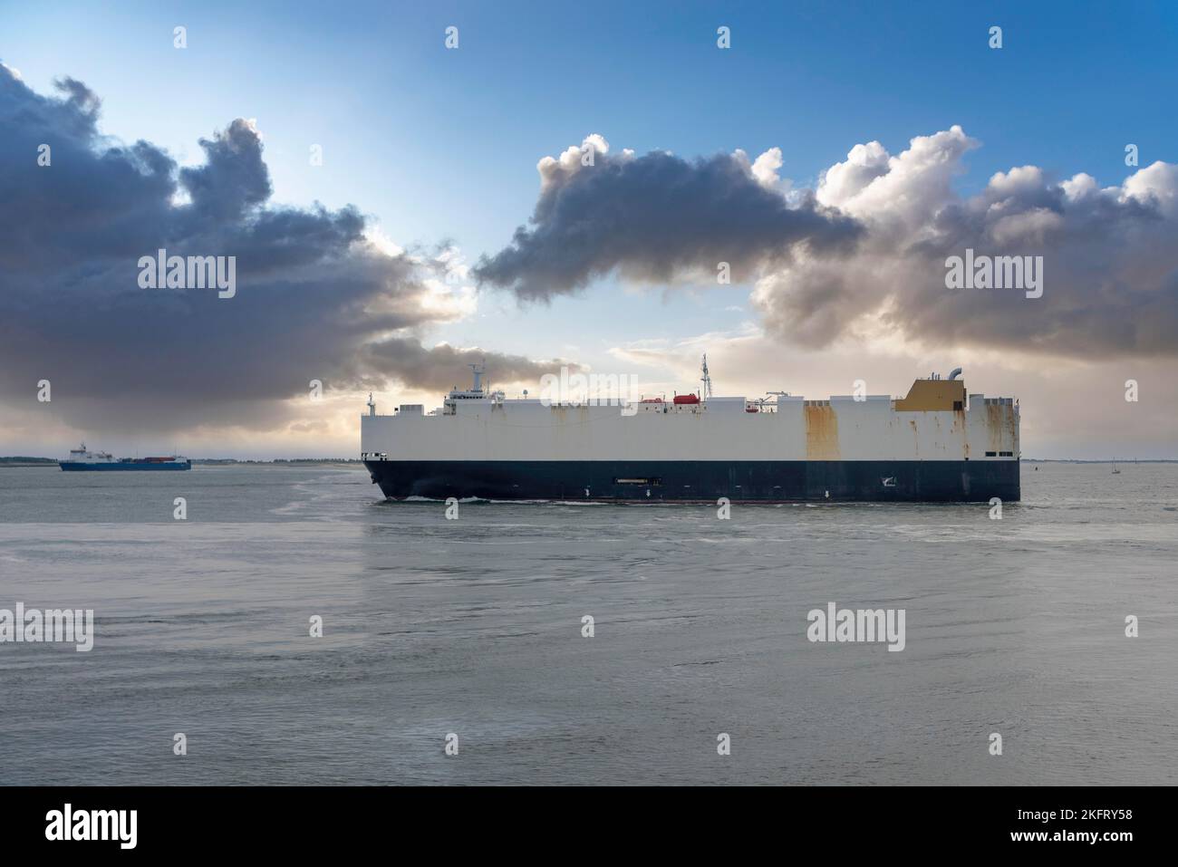 Cargo Ship Cruising In Front Of The Beach At Boulevard Evertsen cargo-ship-cruising-in-front-of-the-beach-at-boulevard-evertsen