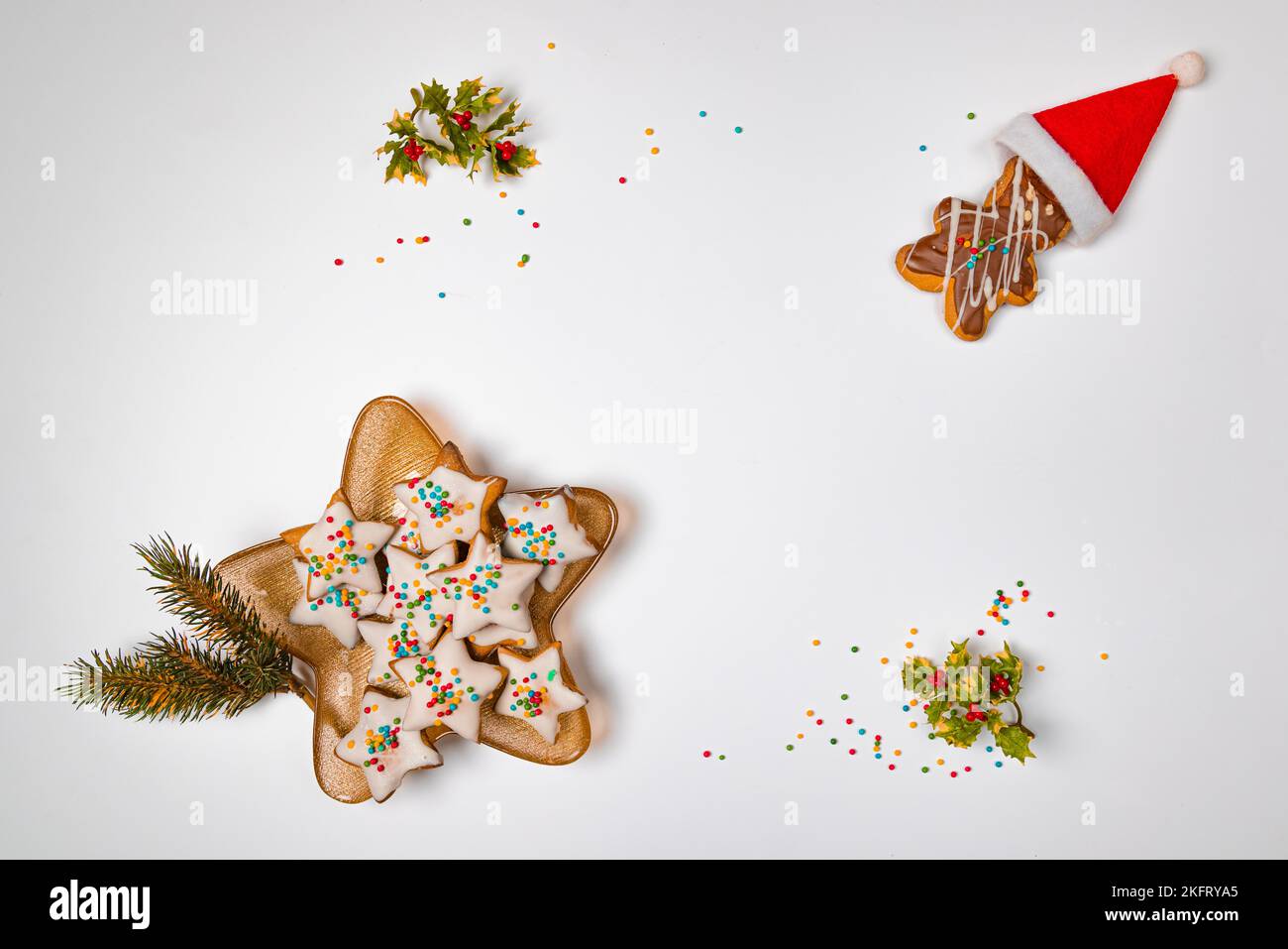 Christmas, background, with biscuits and decorations Stock Photo - Alamy