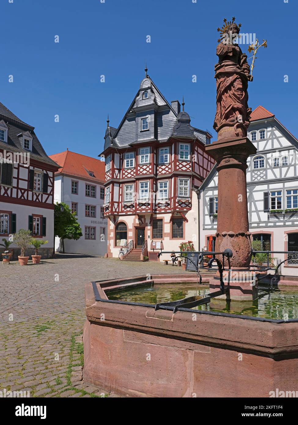Former pharmacy Pirsch, 1817/18 apprenticeship of the later world-famous chemist Justus von Liebig (1803-1873), market square, half-timbered houses, M Stock Photo