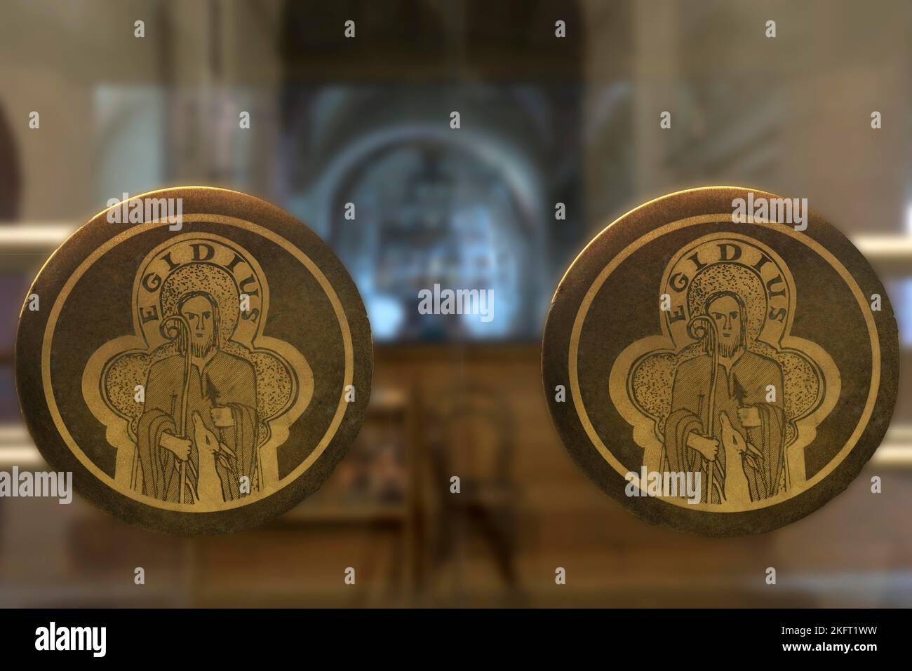 Door handle on the inside entrance door, St. Egidien, Beerbach, Middle