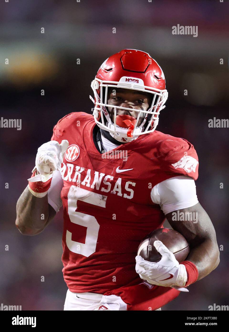 Fayetteville, AR, US, November 19, 2022 Raheim Sanders 5 Razorback